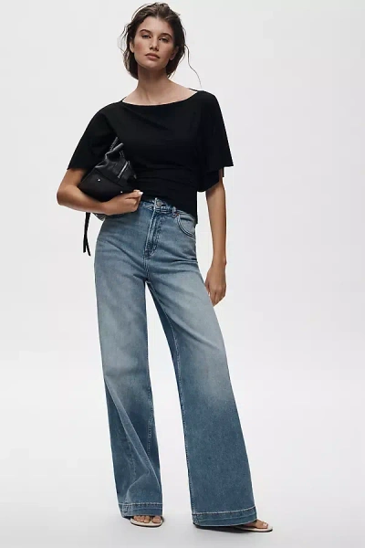 Reformation Bex High-rise Wide-leg Jeans In Black