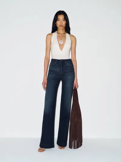 Reformation Bex Super Stretch High Rise Wide Leg Jeans Blue Cotton 30