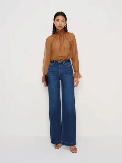 Reformation Bex Super Stretch High Rise Wide Leg Jeans In Brown