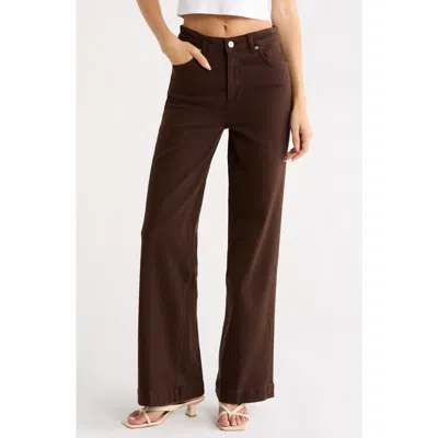 Reformation Bex Super Stretch High Waist Wide Leg Jeans In Brown