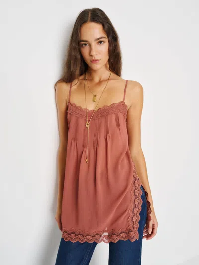 Reformation Bijou Sheer Top In Brown