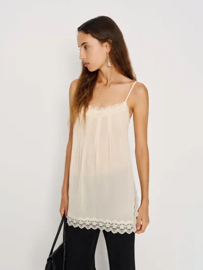 Reformation Bijou Sheer Top In Neutral