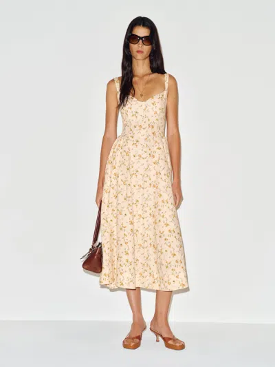 Reformation Birdie Linen Dress Natural 0 In Neutral