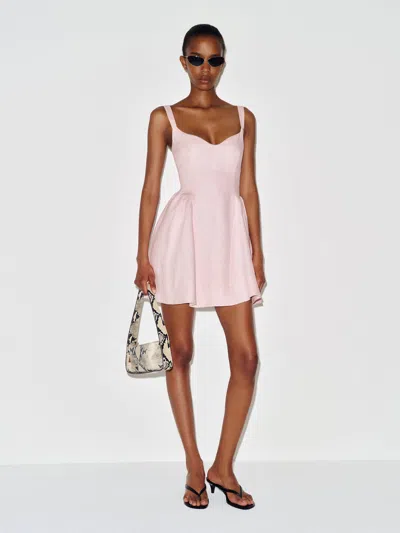 Reformation Birdie Linen Mini Dress Pink 0