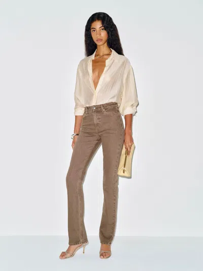 Reformation Blair High Rise Baby Bootcut Jeans Brown 33