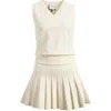 Reformation Blair Mixed Media Minidress In Fior Di Latte
