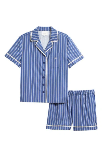 Reformation Blair Pajama Set In French Blue Stripe