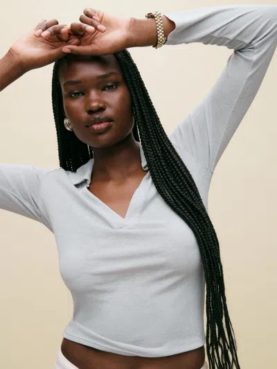 Reformation Blaire Knit Top In Grey