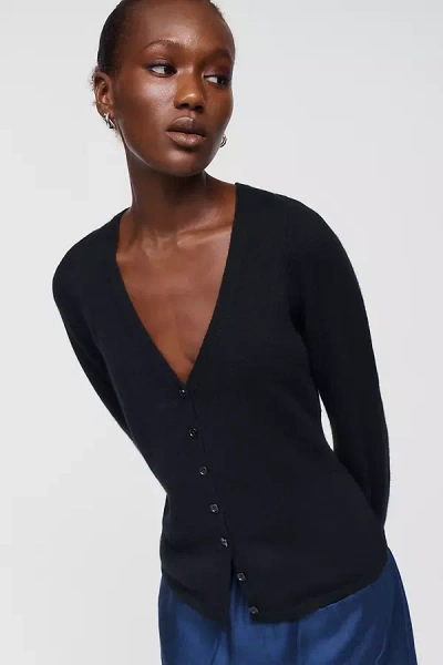 Reformation Bloom 100% Cashmere Cardigan In Black