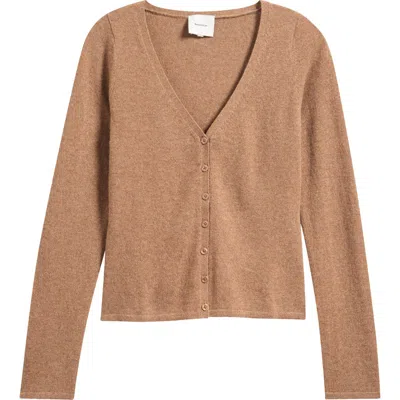 Reformation Bloom Cashmere Cardigan In Brown