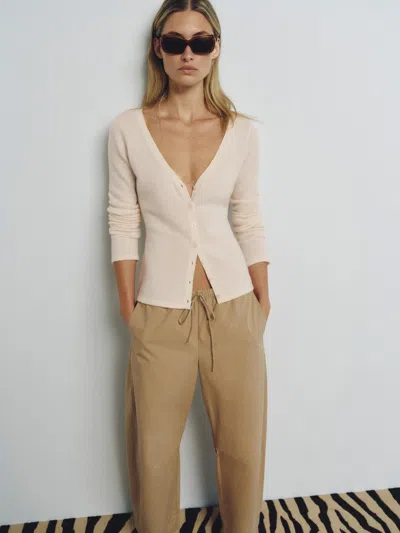 Reformation Bloom Cashmere V - Neck Cardigan Ivory Xs In White