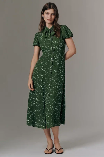 Reformation Bloomsberry Buttondown Midi Dress In Metallic