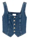 Reformation Bo Denim Top In Blue