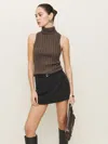Reformation Maison Rib Sleeveless Top In Black