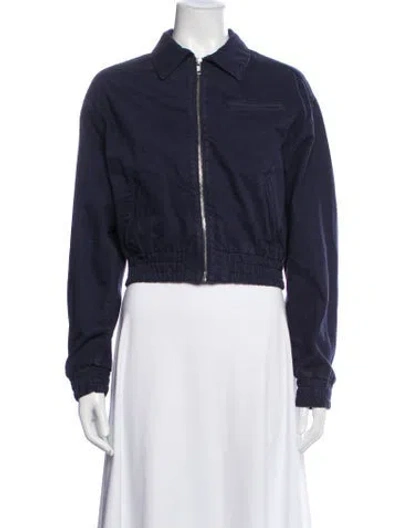 Pre-owned Reformation Bomber Jacket In Blue