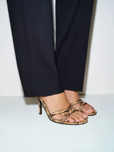 Reformation Bondage High Heeled Mule Ivory 5 In Brown