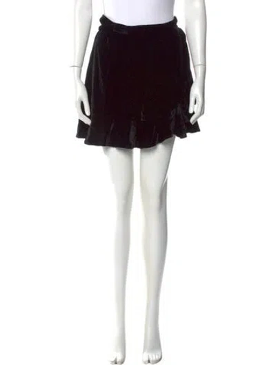 Pre-owned Reformation Bow Accents Mini Skirt In Black