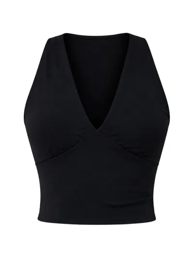 Reformation Bowie V-neck Knit Top In Black