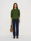 Reformation Bowie V Neck Sweatshirt In Green