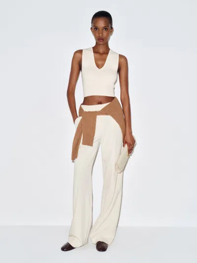 Reformation Bramble Cotton Sweater Tank Top Ivory Xs In White