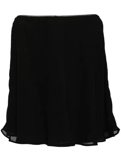 Reformation Brandy Bow-detailing Miniskirt In Black