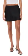 Reformation Brandy Satin Skirt Black In Black