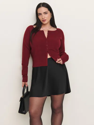 Reformation Brandy Satin Skirt Es In Black
