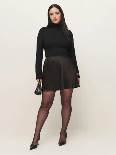 Reformation Brandy Satin Skirt Es In Mole