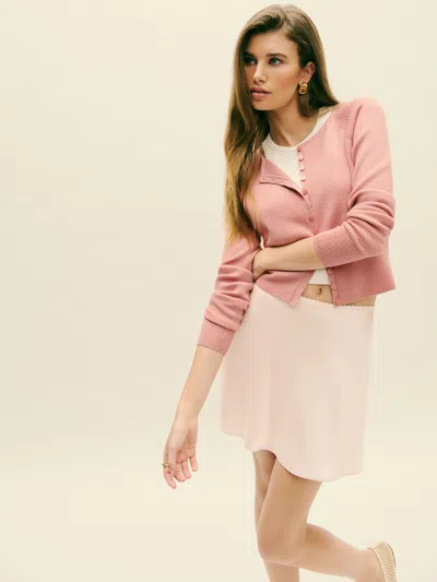 Reformation Brandy Satin Skirt In Sorbet