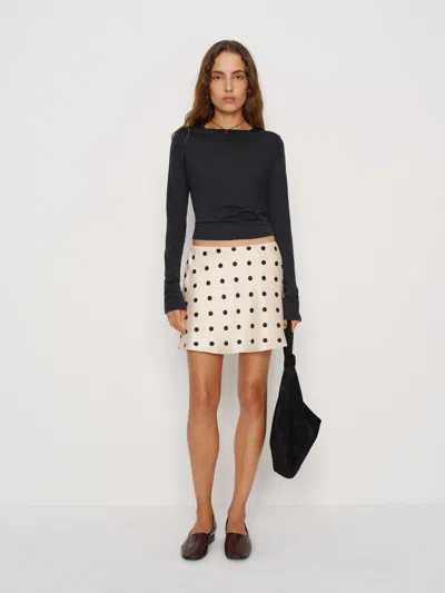 Reformation Brandy Silk Skirt In White