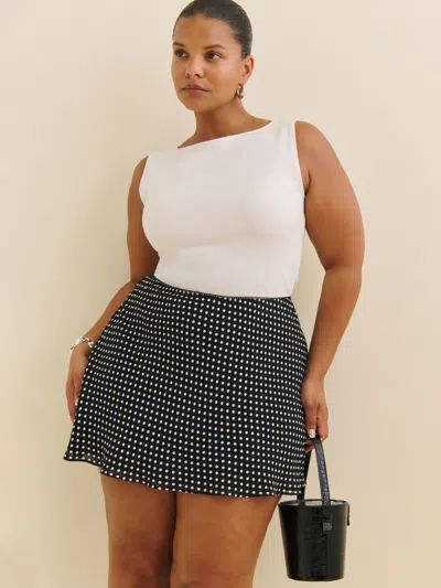 Reformation Brandy Skirt Es In Caviar Dot