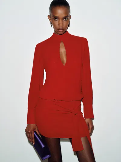 Reformation Braxley Dress Red 0