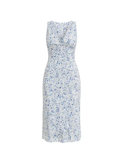 Reformation Brayden Floral Dress In Blue