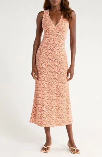 Reformation Brayden Floral Print Sleeveless Maxi Dress In Purple