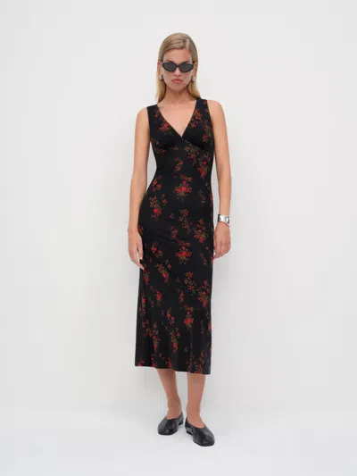 Reformation Brayden Knit Dress Black Xs In Multi