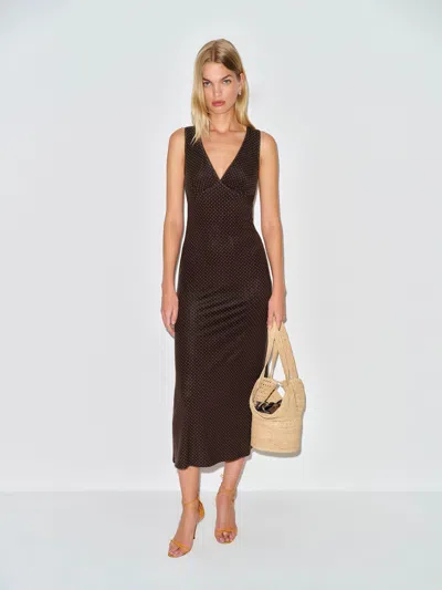 Reformation Brayden Knit Dress Brown Xs