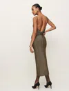 Reformation Breslin Knit Dress In Black Gold Sparkle