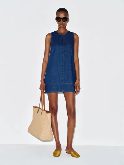 Reformation Bri Denim Mini Dress Blue 0 In Bleu