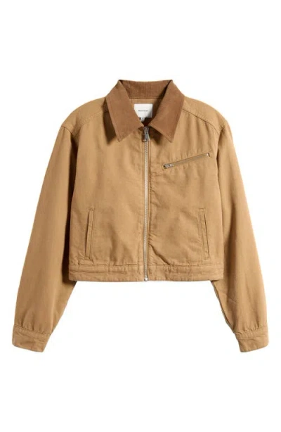 Reformation Briar Crop Utility Jacket In Neutral