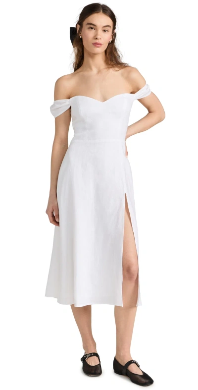 Reformation Bridgton Linen Dress White