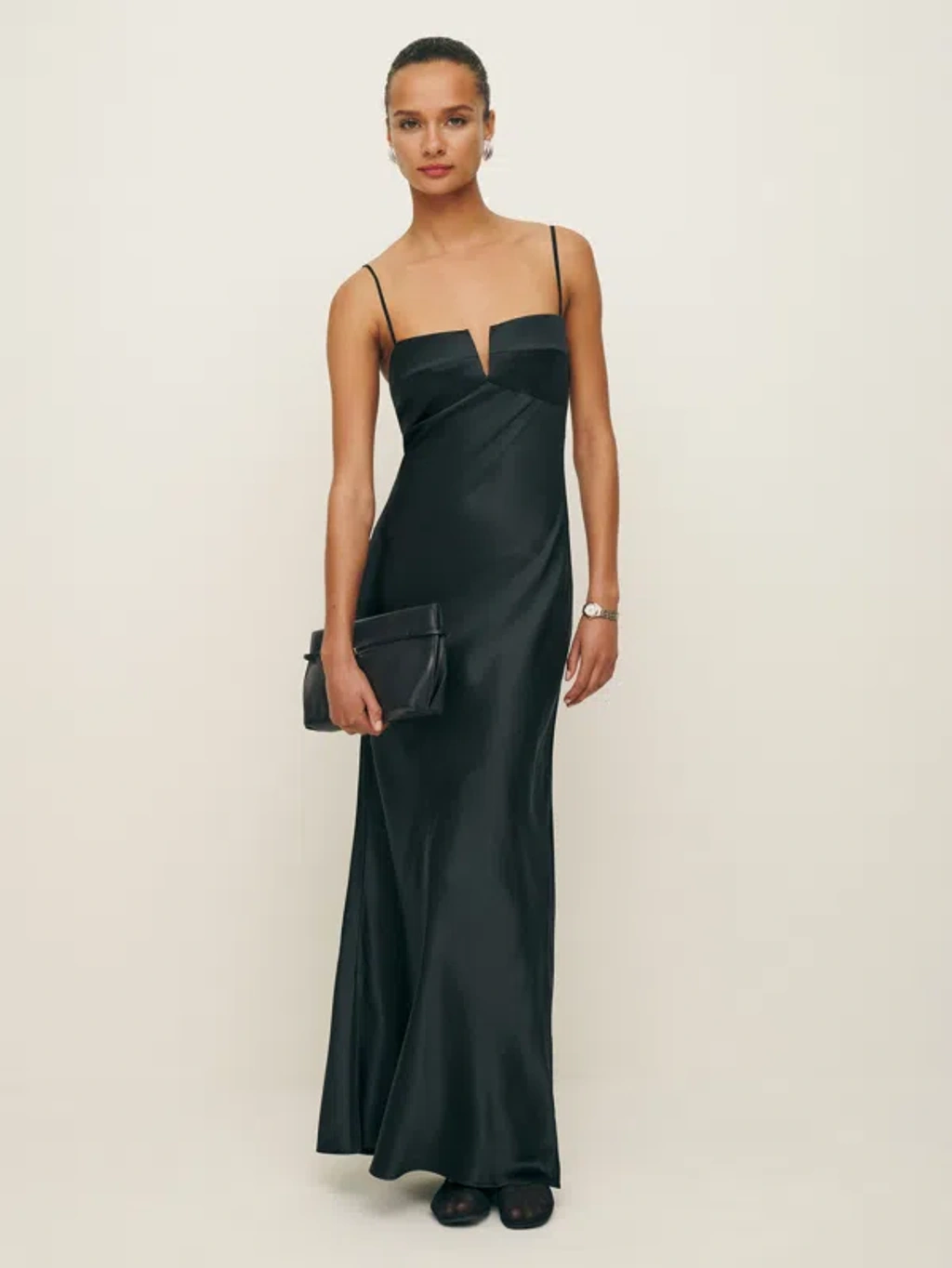 Reformation Brie Silk Dress In Black | ModeSens