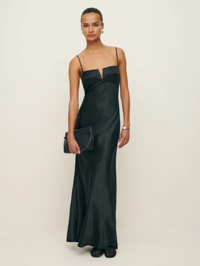 brie black dress Brie Double Slit A-Line Formal Dress