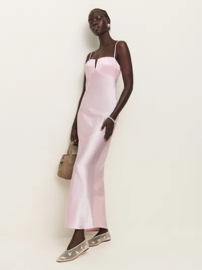 Reformation Brie Silk Dress In Cherry Blossom