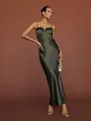 Reformation Brie Silk Dress In Pine Tree