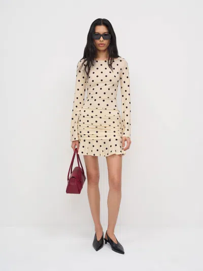 Reformation Brielle Knit Dress Natural Xs In Multi