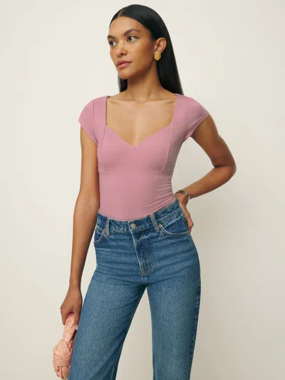 Reformation Brielle Knit Top In Rose Petals