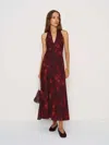 Reformation Briony Halter Maxi Dress In Burgundy