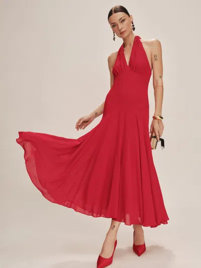 Reformation Briony Dress In Lipstick