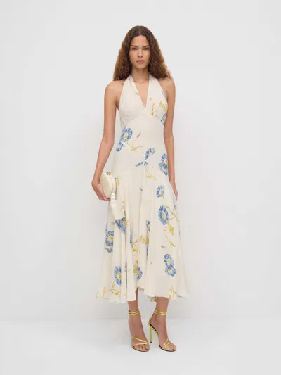 Reformation Briony Dress Natural 12 In White