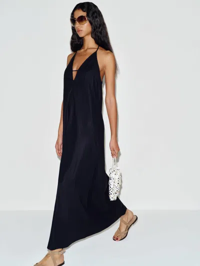Reformation Brita Dress Black Xl In Blue